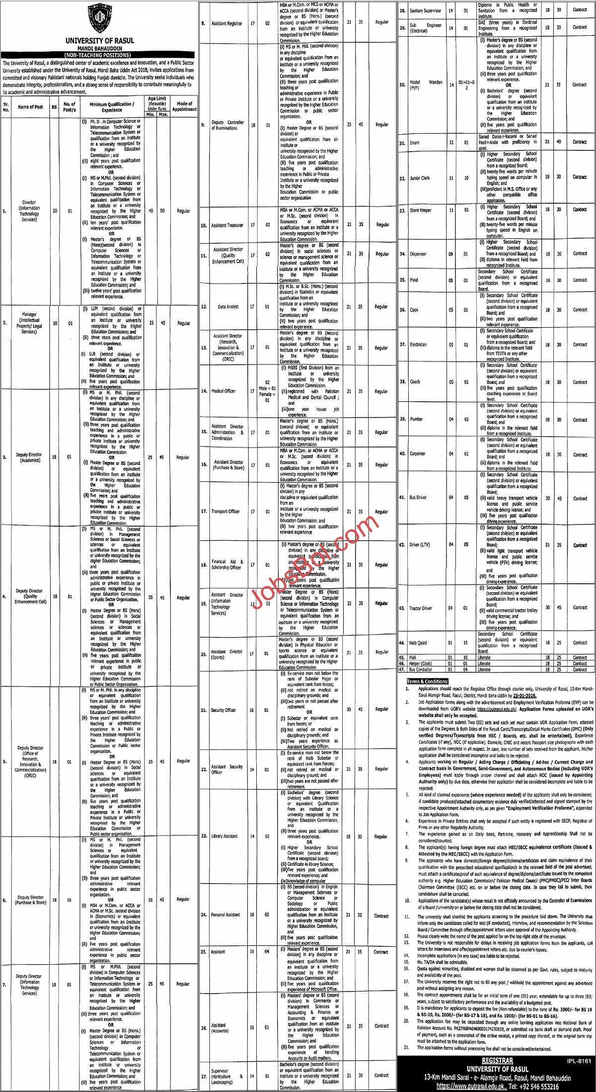 University of Rasul Education Mandi Bahauddin 2026 